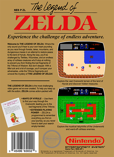 The Legend of Zelda Box Cover Back