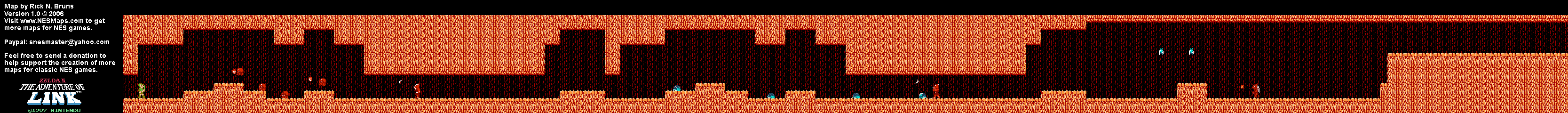 Zelda II The Adventure of Link - Cave Passage [08a] - NES Map