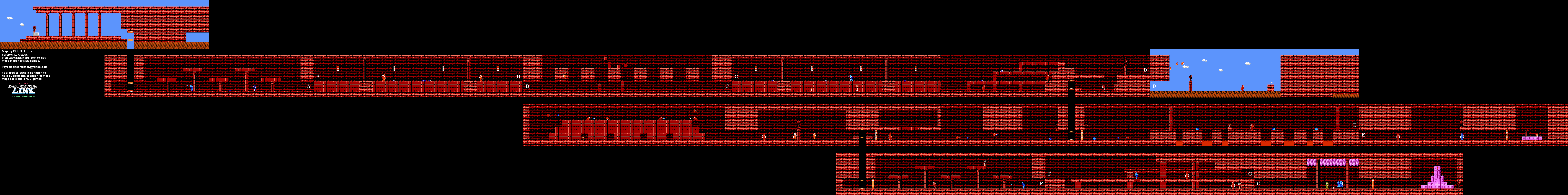 Zelda II The Adventure of Link - Island Palace (Level 3) [21] - NES Map